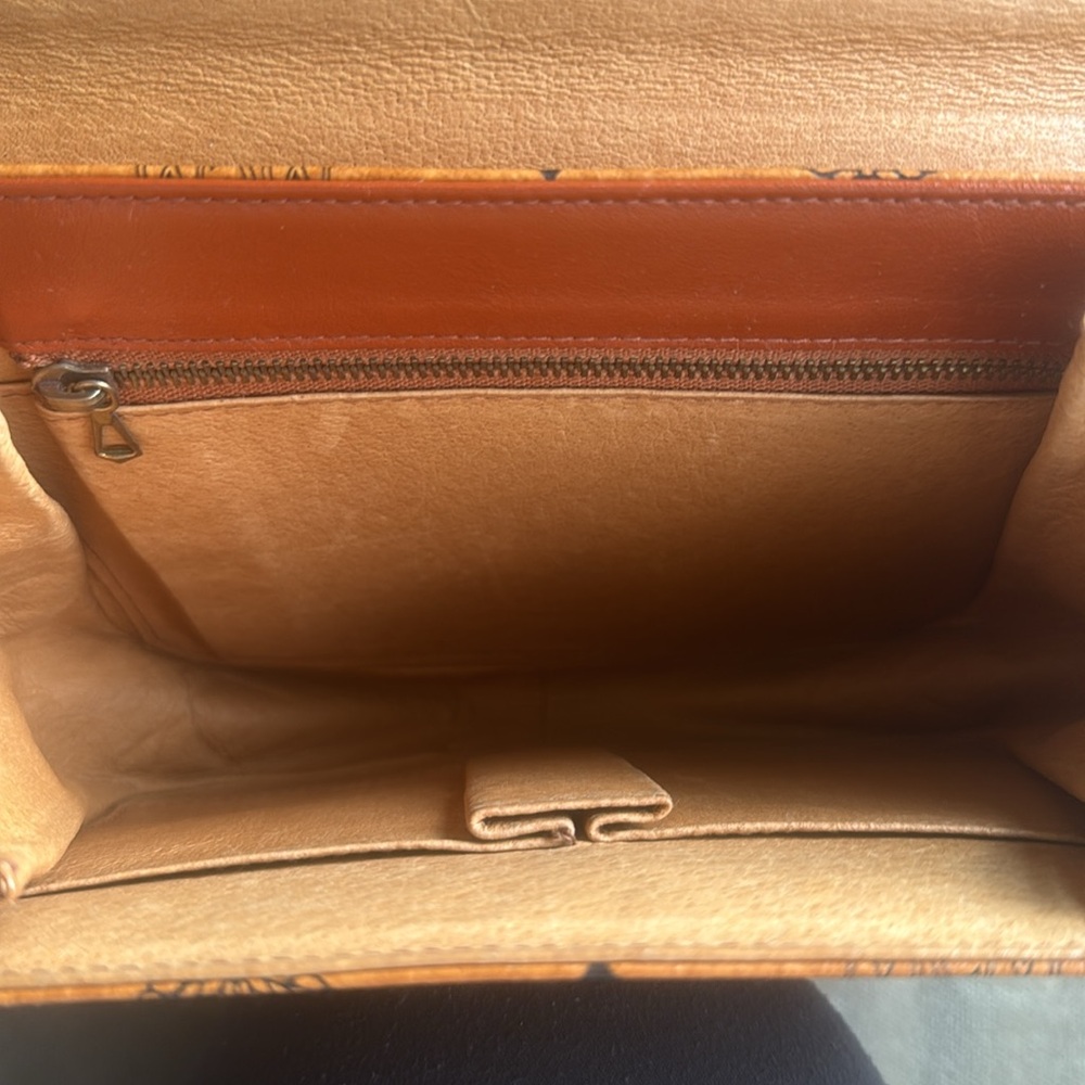MCM Cognac Brown Monogram Crossbody Bag - Picture 9 of 11